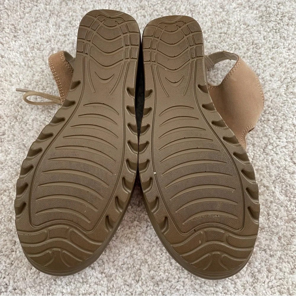 Skechers Lace Up Suede Leather Wedge Sandals
